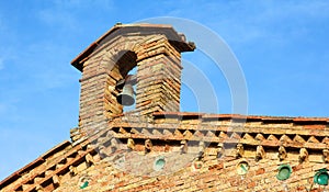 Medieval church bell in San Gimignano, Italy