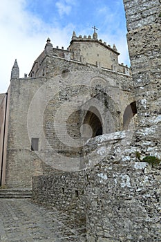 The medieval church Erice Cathedral, Sicily Italy