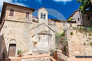 Medieval church in the historic center of Perugia, Umbria Italy