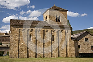 Medieval Church near the Monastery of San Juan de la Pena, Jaca, in Jaca, Huesca, Spain in the Pyrenees Mountains