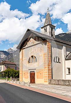 Medieval church of Sants Simone and Giuda in Preonzo, Bellinzona district, Switzerland