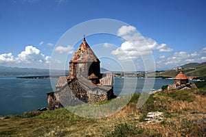 Medieval church on Sevan lake