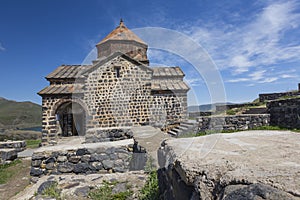 Medieval church on Sevan lake, Armenia