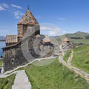 Medieval church on Sevan lake, Armenia