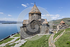 Medieval church on Sevan lake, Armenia