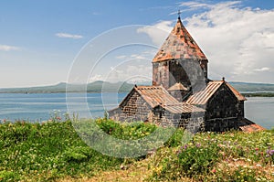 Medieval church on Sevan lake