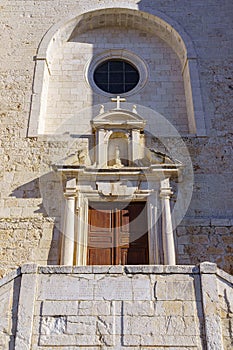 Medieval churches of the town of Chinchon in Madrid, typical tourist site to visit near Madrid