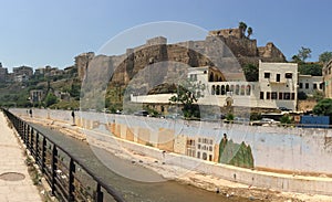 Medieval citadel next to the river Abou Ali in Tripoli, Lebanon. A typical house used as a public school.