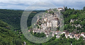 The medieval city Rocamadour, Lot department, Occitanie, France