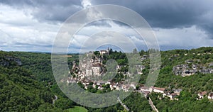 The medieval city Rocamadour, Lot department, Occitanie, France