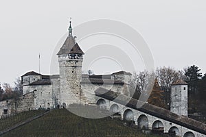 Medieval city of Schaffhausen and it`s Munot fortress