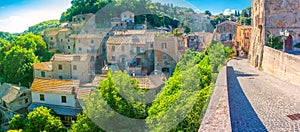 Medieval city at sunset, Tuscany