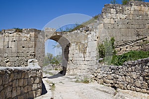 Chufut-Kale, spelaean city. Street photo