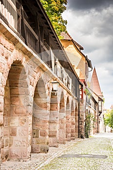 Medieval city wall in Nuernberg