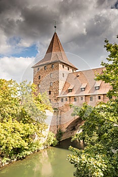 Medieval city wall in Nuernberg photo