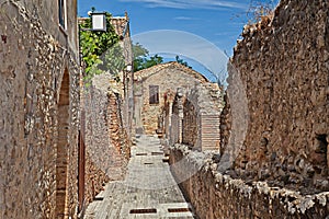 Medieval city walls in Rocca San Giovanni, Chieti, Abruzzo, Ital