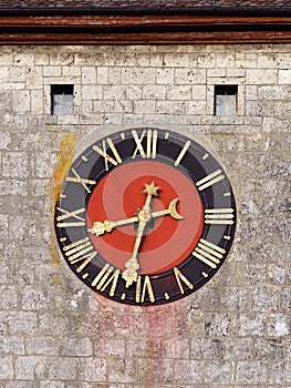 Medieval clock face photo