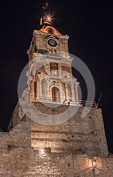 Medieval Clock Tower Rhodes Island Greece