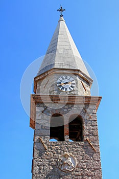Medieval clock tower of St James`s Abbey Opatija Istria Croatia