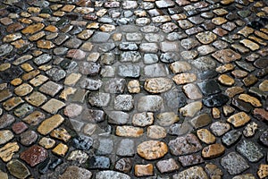 medieval cobbles in the street