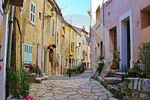 Medieval cobblestone street