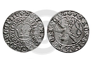 Medieval coin Prague groschen-700 years old coin