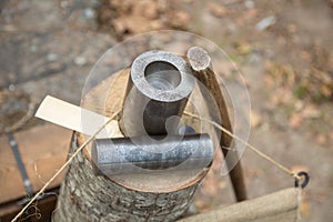 Medieval Coinage Tool, Vintage Forging Coin Equipment photo