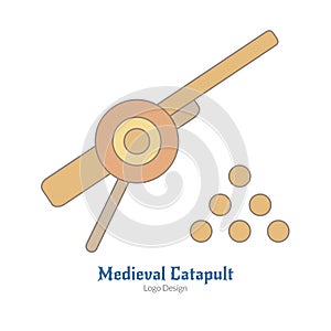 Medieval colorful logo emblem template, flat style