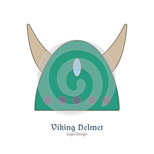 Medieval colorful logo emblem template, flat style