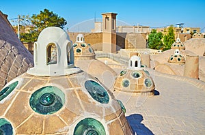 The old domes of Qasemi Bathhouse, Kashan, Iran photo