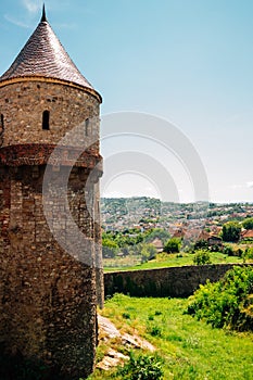 Medieval Corvin Castle Hunyad Castle and old city in Hunedoara, Romania