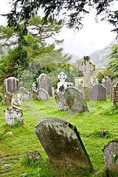 Medieval County Graveyard, Glendalough, county Wicklow, Ireland