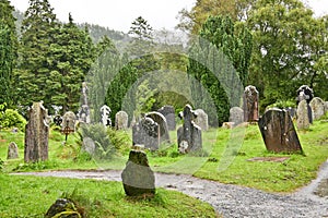 Medieval County Graveyard, Glendalough, county Wicklow, Ireland