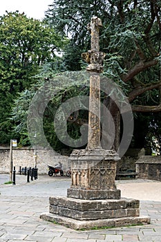 The Medieval cross on a 15th century base, West Market Place, Cirencester