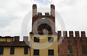 Medieval defense walls of Montagnana fortress, Padua, Italy