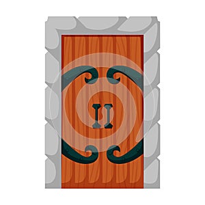 Medieval door vector cartoon icon. Vector illustration castle doors on white background. Isolated cartoon illustration