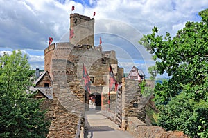 Medieval Ehrenburg Castle above the Moselle River Valley at Brodenbach, Rhineland-Palatinate, Germany