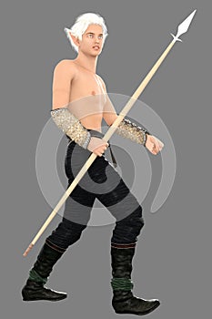 Medieval Elf with Spear
