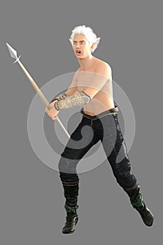 Medieval Elf with Spear
