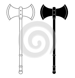 Medieval executioner double-sided ax