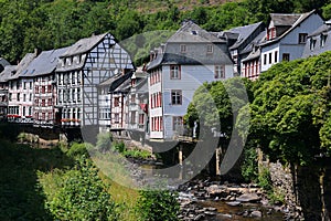 Medieval fachwerk houses in Monschau Old town, Germany