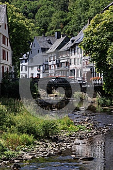 Medieval fachwerk houses in Monschau Old town, Germany