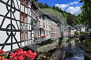 Medieval fachwerk houses in Monschau Old town, Germany