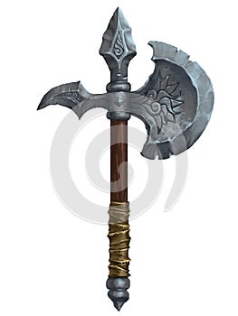 Medieval fantasy battle axe - digital illustration