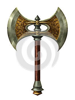 Medieval fantasy battle axe - digital illustration