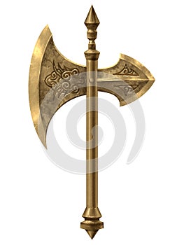 Medieval fantasy battle axe - digital illustration