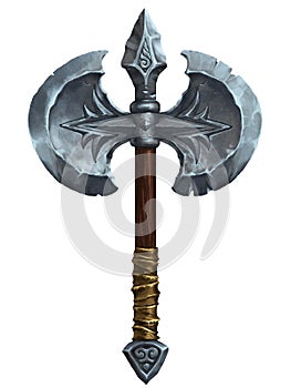 Medieval fantasy battle axe - digital illustration