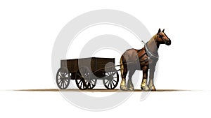 Medieval - farm horse with wagon