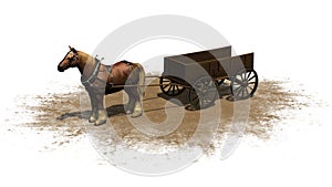 Medieval - farm horse with wagon
