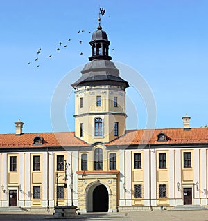 Tower of Nesvizh Castle in Belarus, Europe